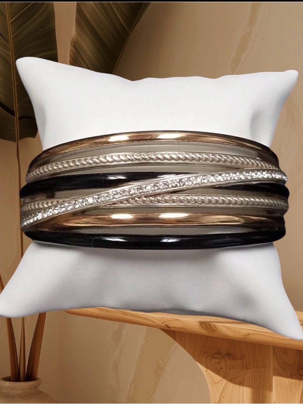 Brighton Neptune's Rings black hinged bangle 3156